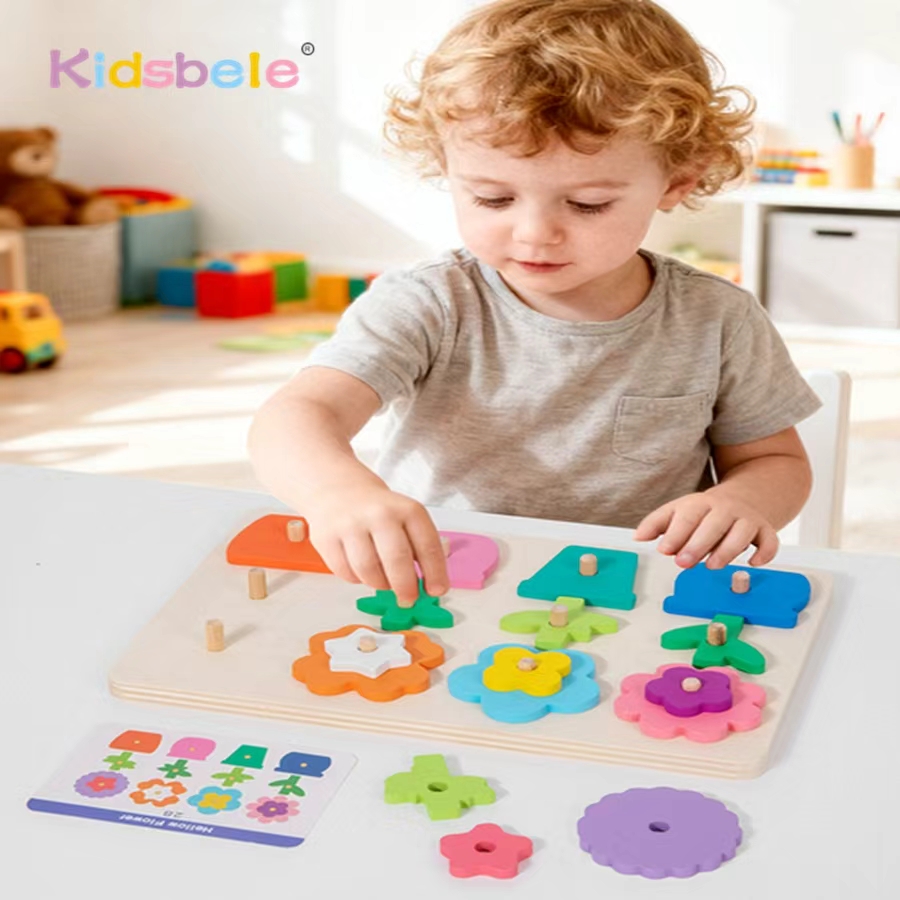 Board Game Nature - 몬테소리 DIY 나무 꽃 퍼즐 보드
