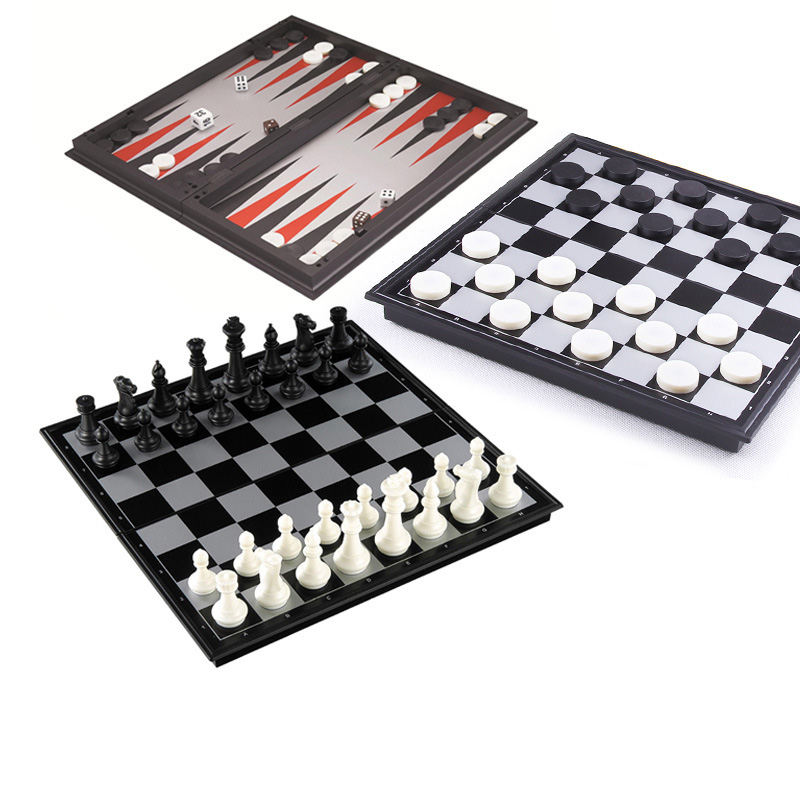 Board Game Yearbook - 접이식 자석 체스 체커 백개먼 게임판