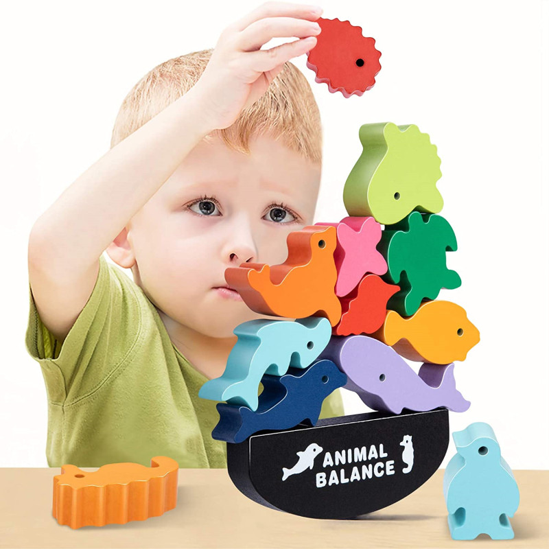 Board Game Nature - 새로운 어린이 몬테소리 나무 동물 균형