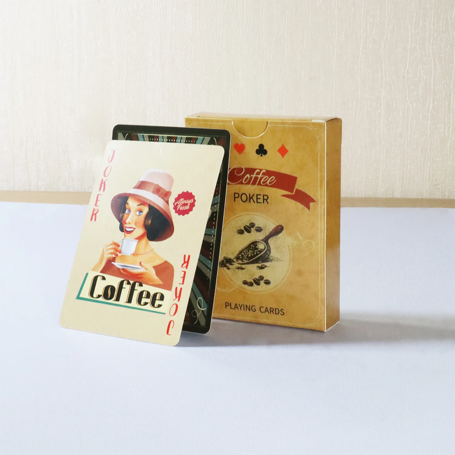 Board Game Yearbook - 커피 페이퍼 플레잉 카드, 빈티지 스타일,