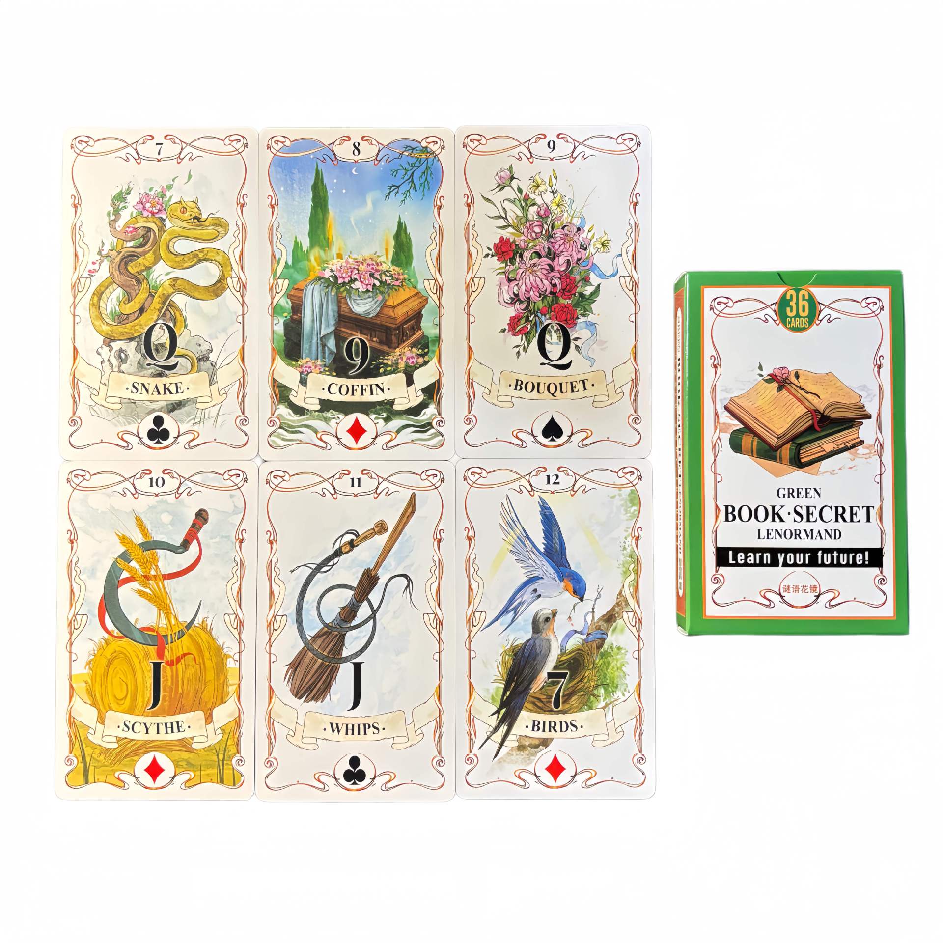 Board Game Yearbook - 36PCs 그린북 시크릿 레노랑드 오라클 카드