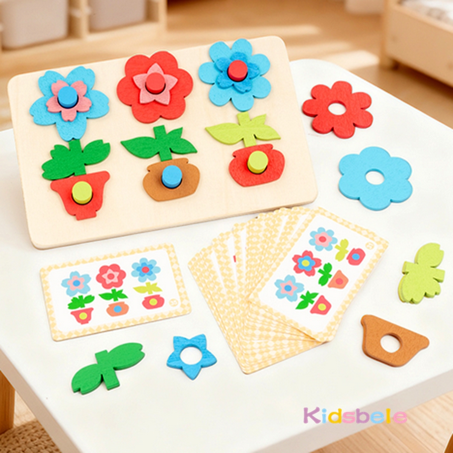 몬테소리 DIY 나무 꽃 퍼즐 보드 게임 카드 포함 형 - Board Game Nature 리뷰 및 가격