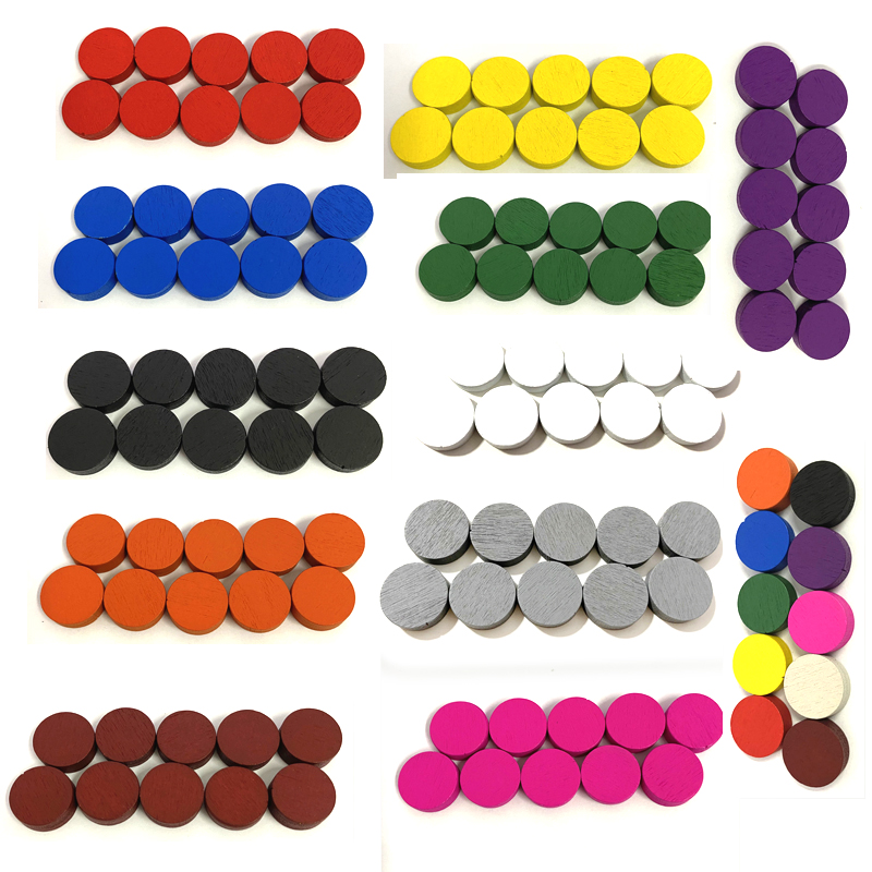 50 조각 15*5MM 11 색 나무 디스크 디스크 전 - Board Game Harvest 리뷰 및 가격