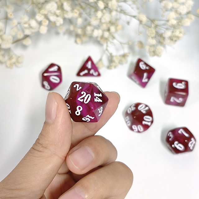 7개 아크릴 다면체 주사위 와인 레드 화이트 폰트 숫자 - Board Game Font 리뷰 및 가격