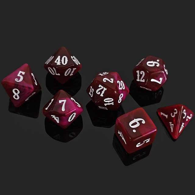 7개 아크릴 다면체 주사위 와인 레드 화이트 폰트 숫자 - Board Game Font 리뷰 및 가격