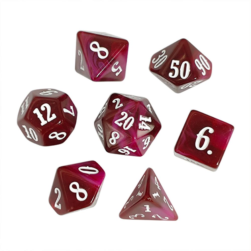 7개 아크릴 다면체 주사위 와인 레드 화이트 폰트 숫자 - Board Game Font 리뷰 및 가격