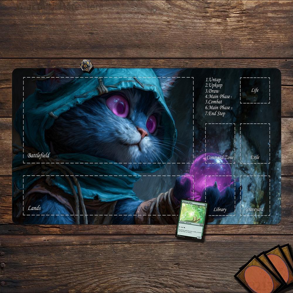 신비로운 고양이 점술가 MTG 플레이매트 매직 카드 배 - Board Game Detective 리뷰 및 가격