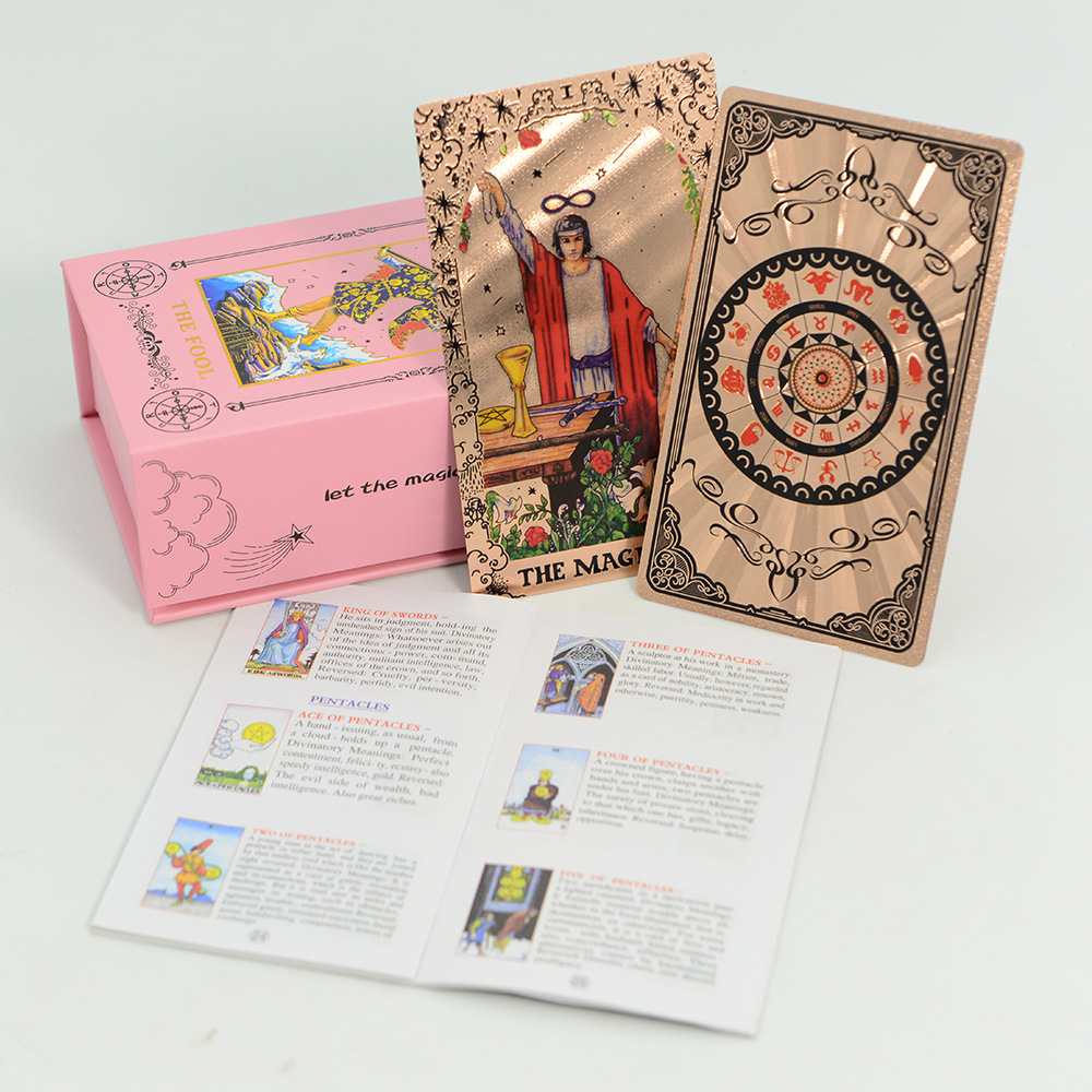 78PCs 클래식 로즈 골드 대기 타로 카드 가이드 도 - Board Game Yearbook 리뷰 및 가격