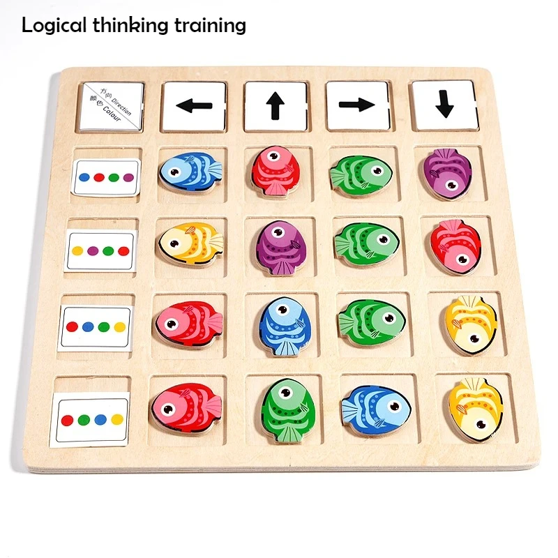 나무 몬테소리 장난감 어린이 논리적 사고 훈련 방향 색 - Board Game Nature 리뷰 및 가격