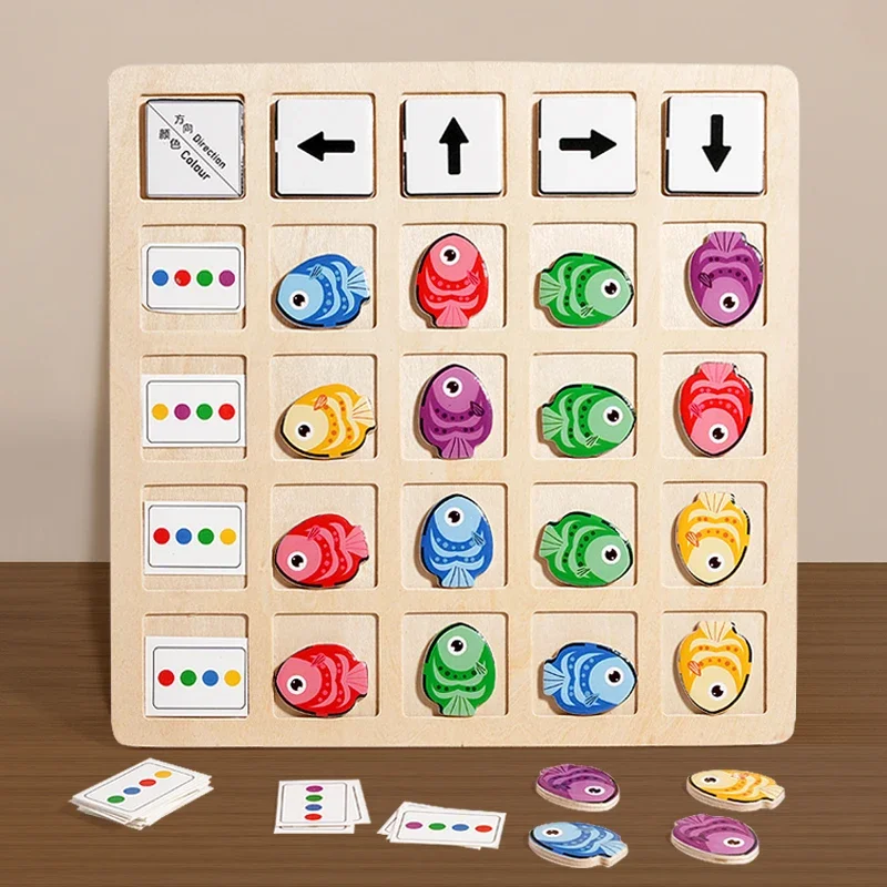 나무 몬테소리 장난감 어린이 논리적 사고 훈련 방향 색 - Board Game Nature 리뷰 및 가격